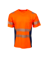 WS T-Shirt Vneck-Plus orange/marine 